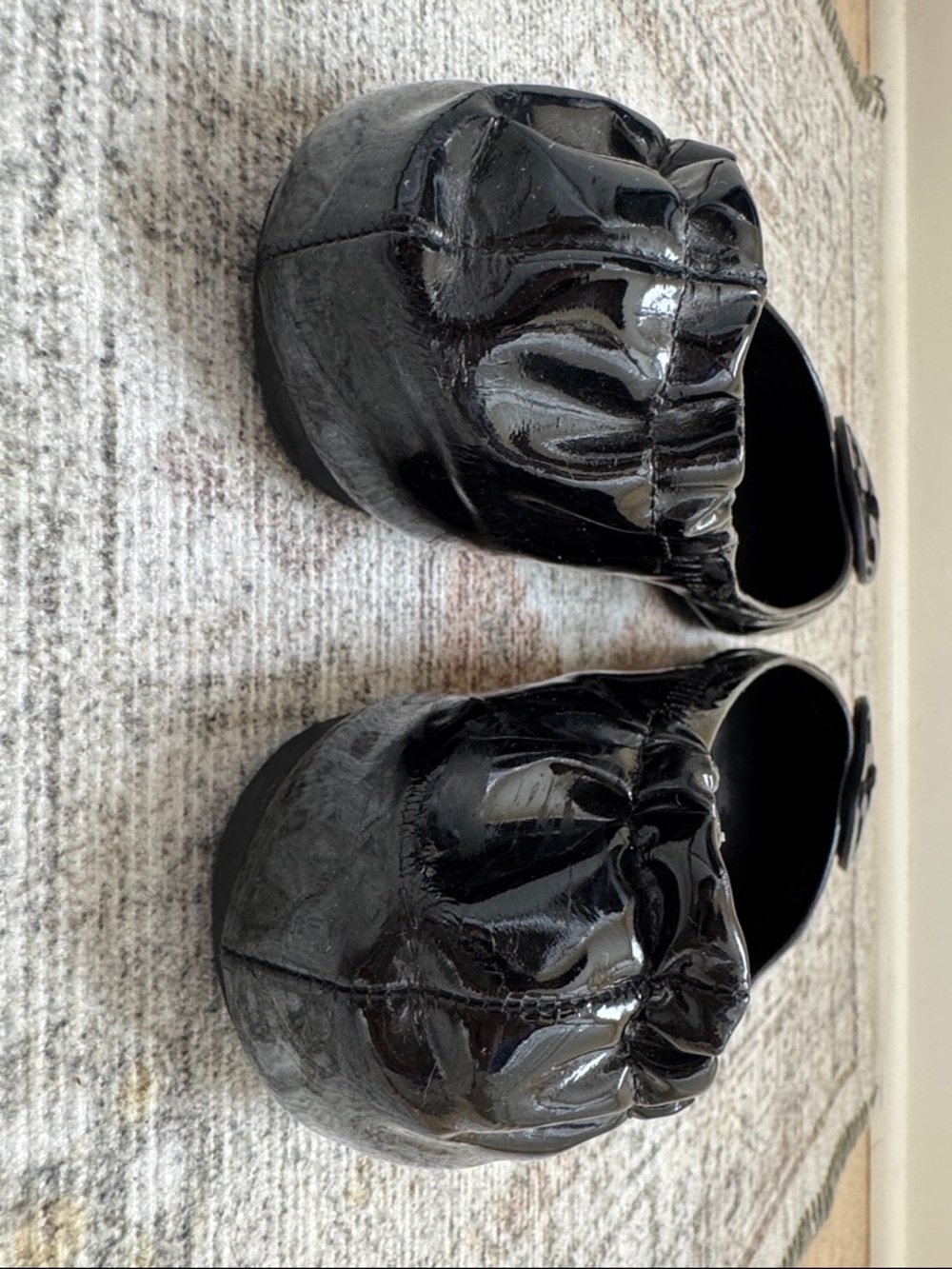 Tory Burch Black Patent Leather Reva Ballet Flats Sz 9 - Picture 6 of 6